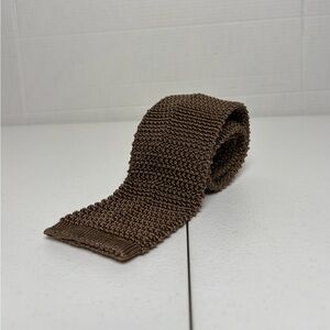 Ralph Lauren Purple Label Men’s Brown Knit Square End Silk Tie